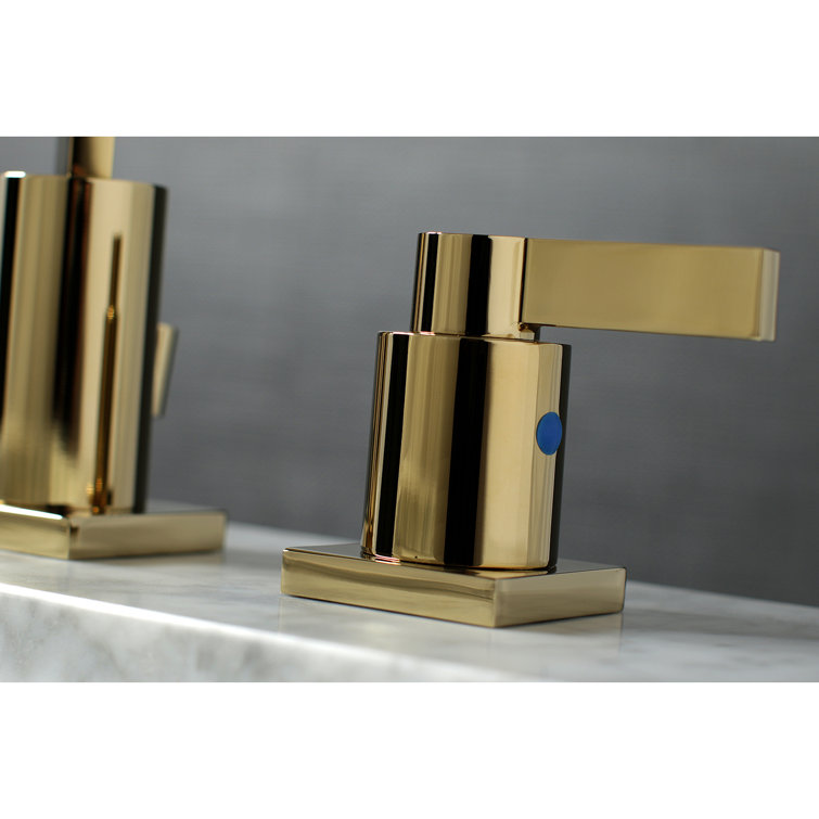 Elegant NuvoFusion 8" Brass Widespread Bathroom Faucet with Drain
