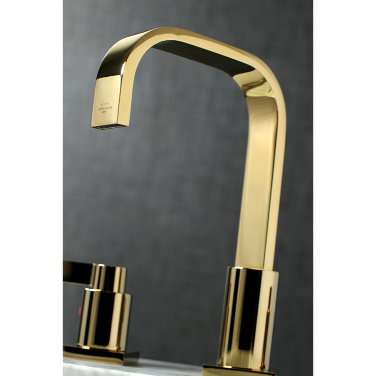 Elegant NuvoFusion 8" Brass Widespread Bathroom Faucet with Drain