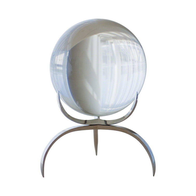 Clearlight Orb Crystal Figurine with Bronze Base