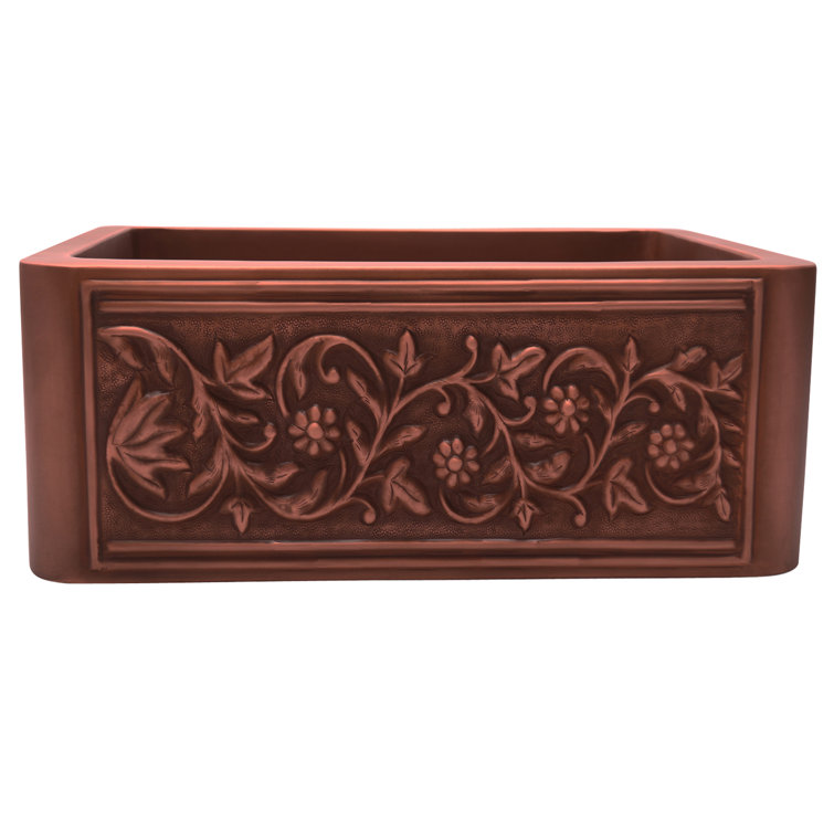 Cilantro 30'' Copper Farmhouse Apron Single Bowl Sink
