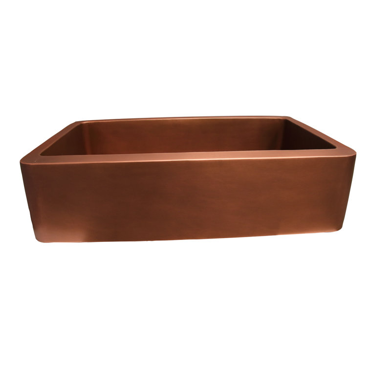 Austin 25'' Copper Farmhouse Apron Single Bowl Sink