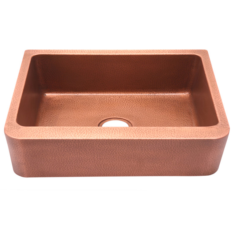 Avena 33'' Antique Copper Farmhouse Single Bowl Sink