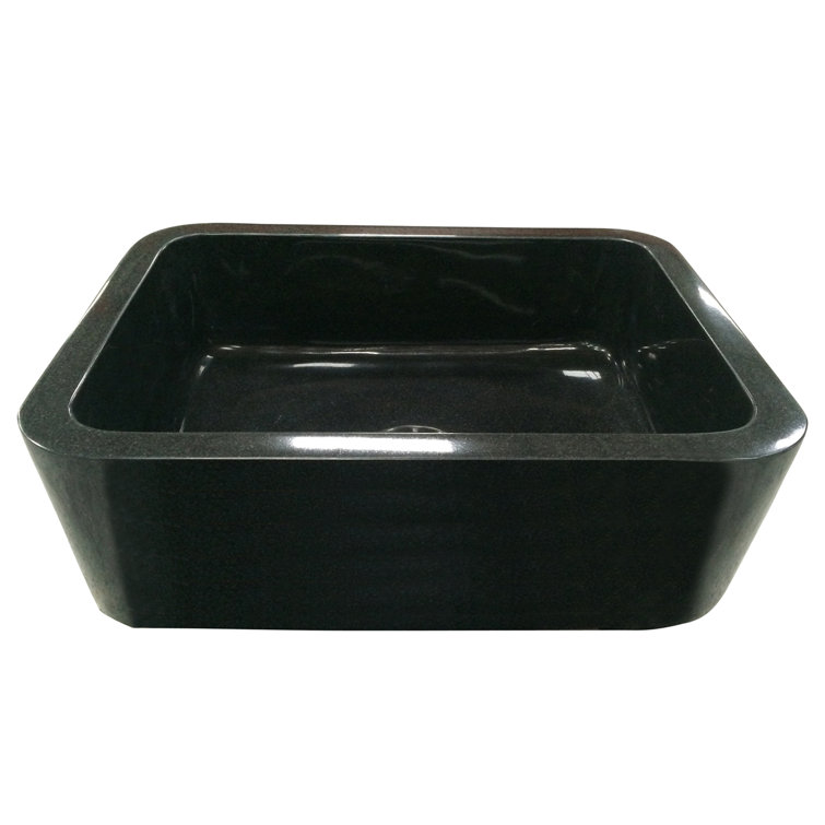Acantha 33'' Black Granite Farmhouse Single Bowl Sink