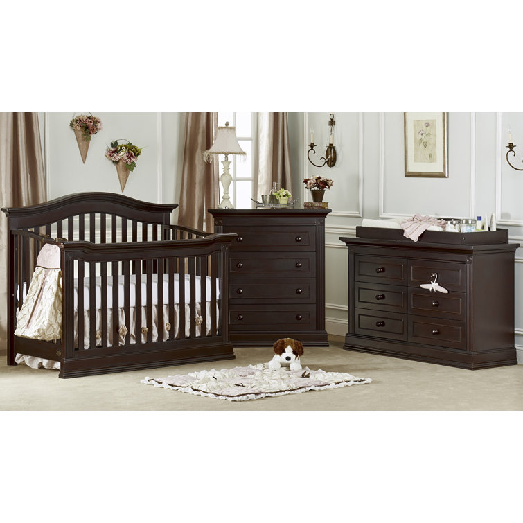 Espresso Wood Double Nursery Dresser with Soft Close Drawers
