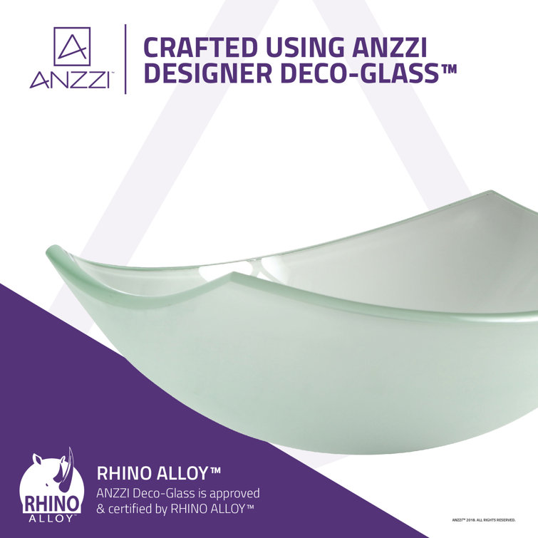 Lustrous Frosted 19.7'' Clear Glass Oval Vessel Sink