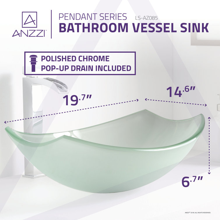 Lustrous Frosted Glass Oval Above-Counter Bathroom Sink