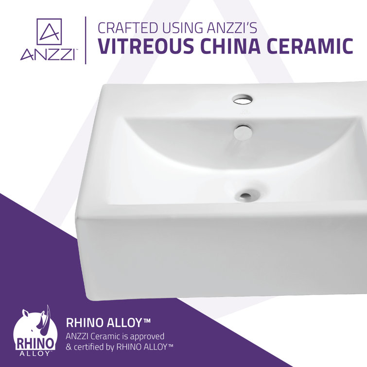 Vitruvius Series 19'' White Ceramic Rectangular Bathroom Sink