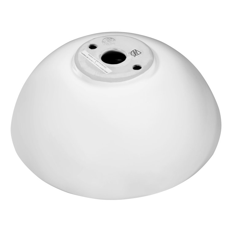White Ceramic Circular Bathroom Vessel Sink, 16.3 inches