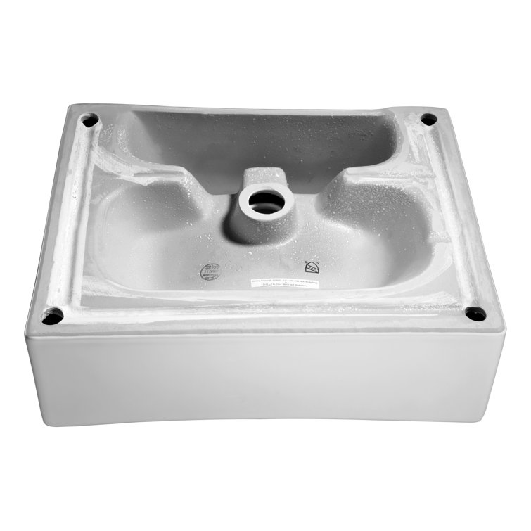 Vitruvius White Ceramic Rectangular Bathroom Sink with Overflow