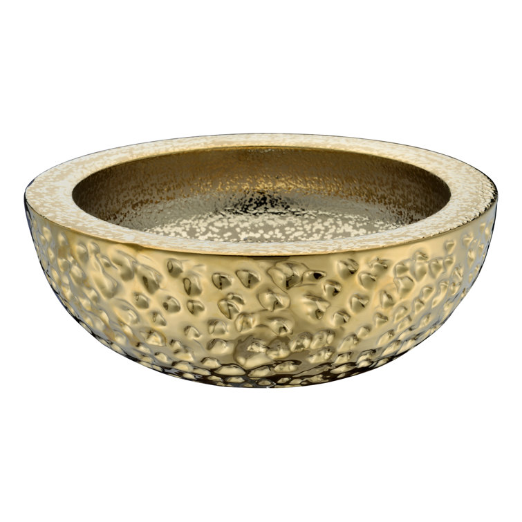 Levi 16.5'' Speckled Gold Tempered Glass Vessel Sink
