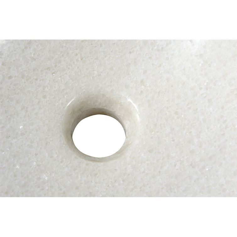 Nora 16.5'' White Marble Stone Circular Bathroom Sink