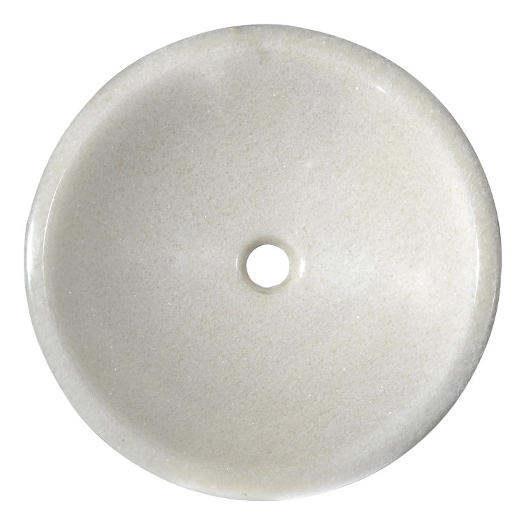 Nora 16.5'' White Marble Stone Circular Bathroom Sink