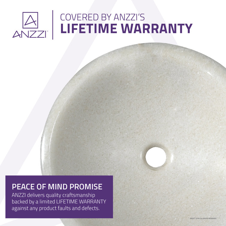 Nora 16.5'' White Marble Stone Circular Bathroom Sink
