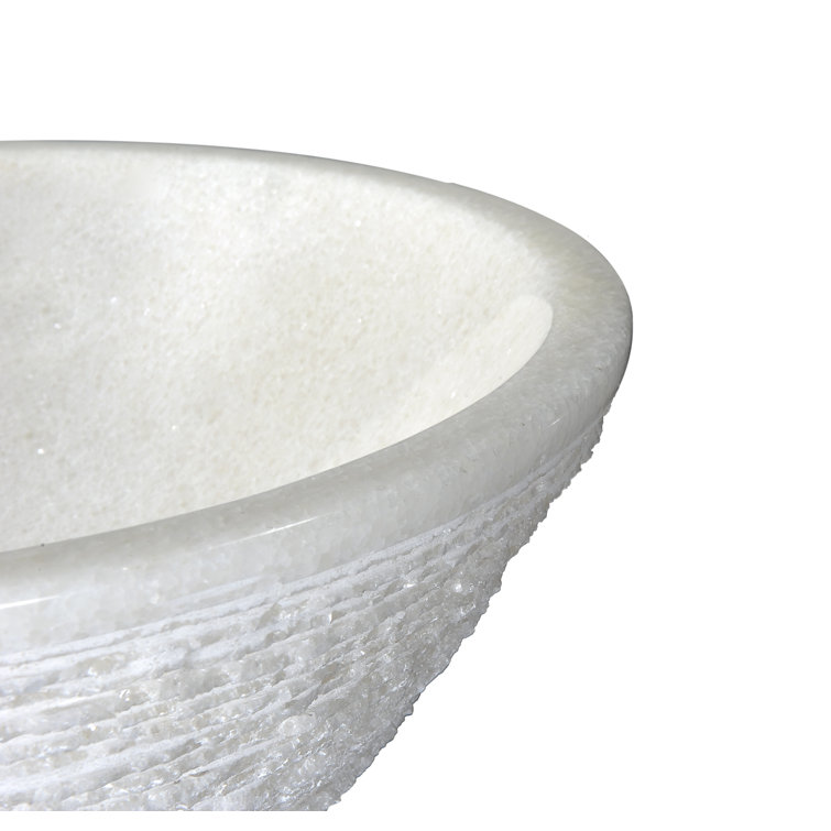 Nora 16.5'' White Marble Stone Circular Bathroom Sink