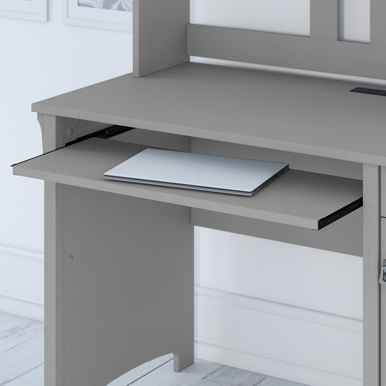 Cape Cod Gray 47'' Compact Computer Desk with Hutch and Storage