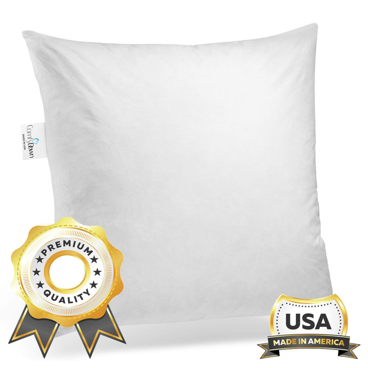 12" x 12" White Cotton Down and Feather Pillow Insert