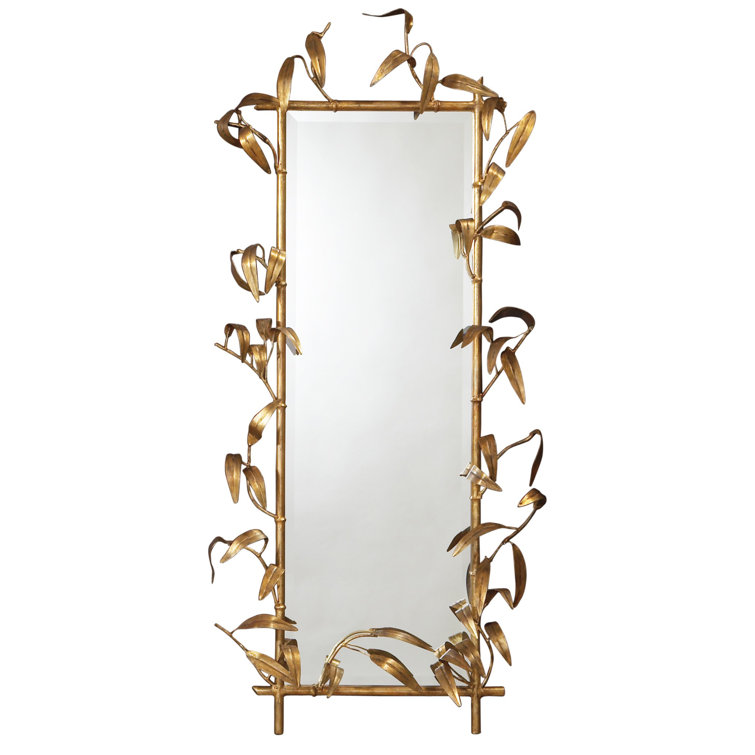 Rectangular Antique Gold Bamboo Wall Mirror