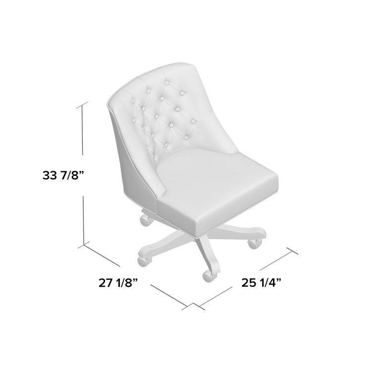 Polished Espresso and Crème Tufted Transitional Desk Chair