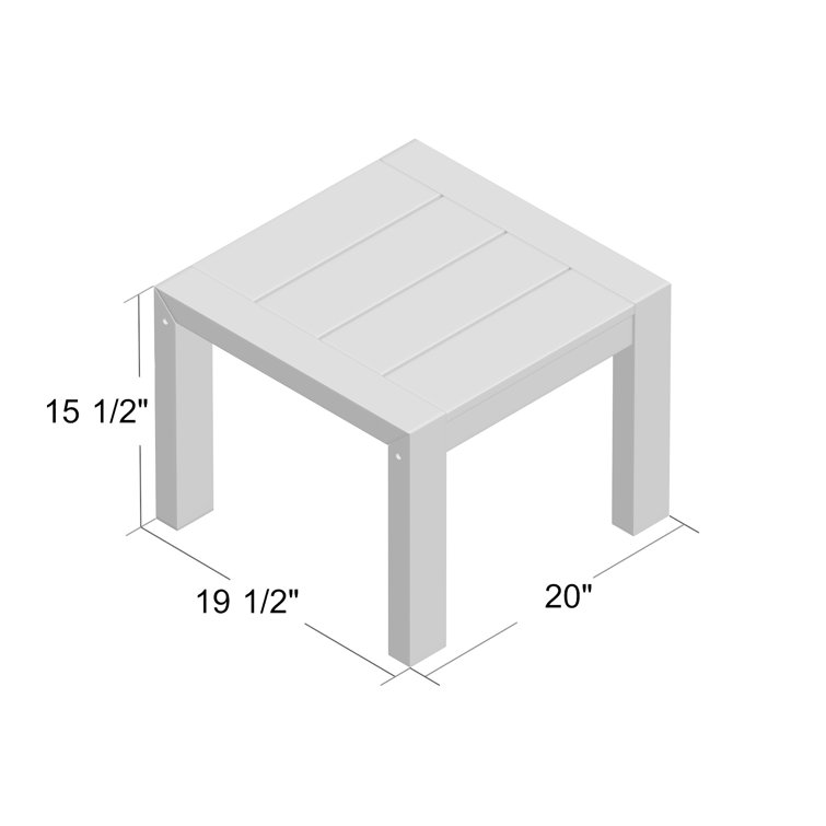 Natural Teak Solid Wood Rectangular Side Table