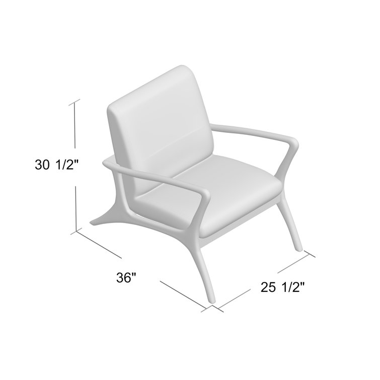 White Teak Handcrafted Lounge Chair with Performance Fabric