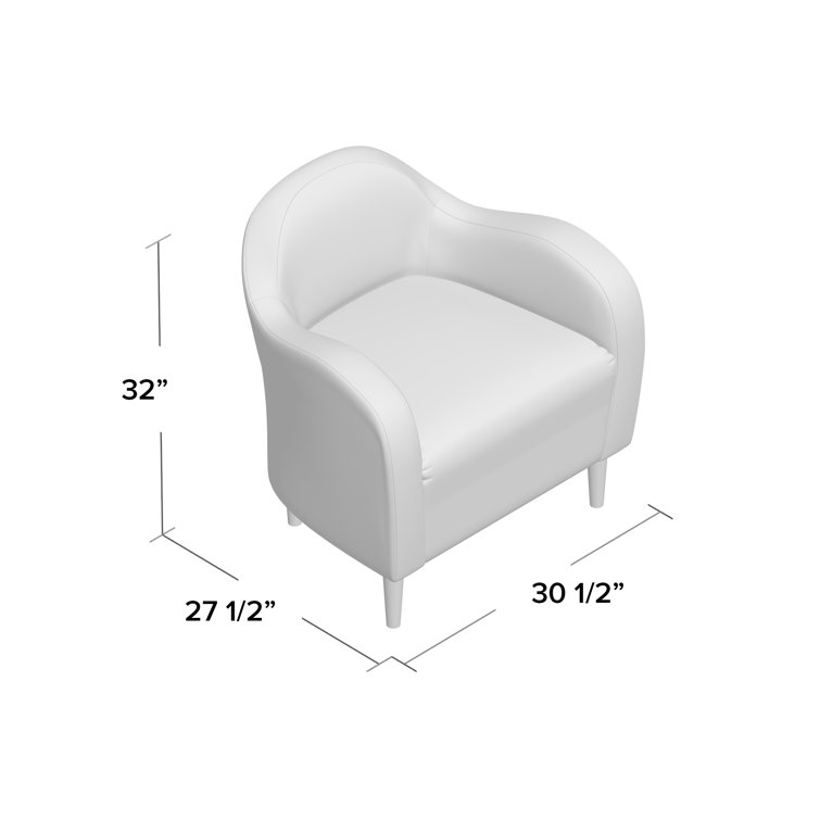 Pecan Brown Upholstered Mid-Century Armchair with Wood Legs