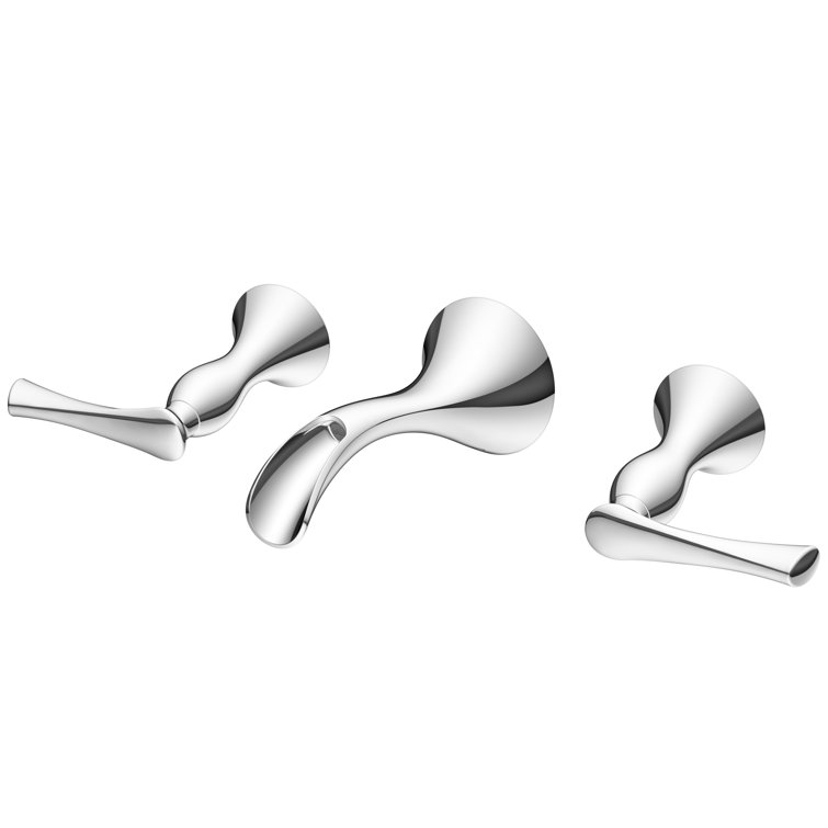 Polished Chrome Wall-Mount Waterfall Bathroom Faucet