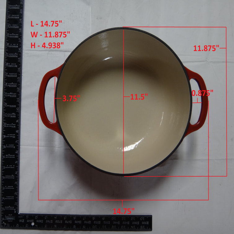 Red Enameled Cast Iron 7.5 Quart Dutch Oven