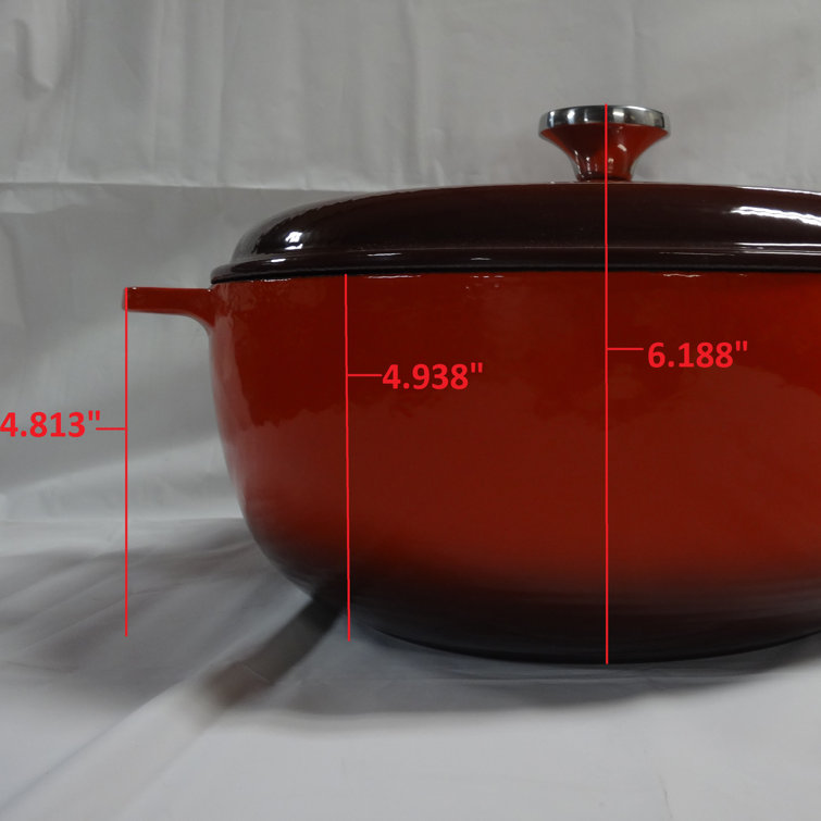 Red Enameled Cast Iron 7.5 Quart Dutch Oven