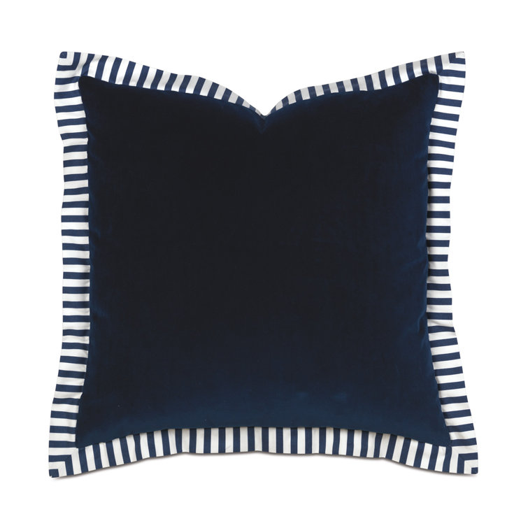 Navy and White Striped Cotton Euro Sham