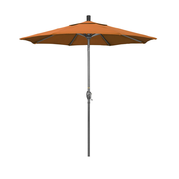 7.5 ft. Orange Aluminum Market Patio Umbrella with Crank Lift