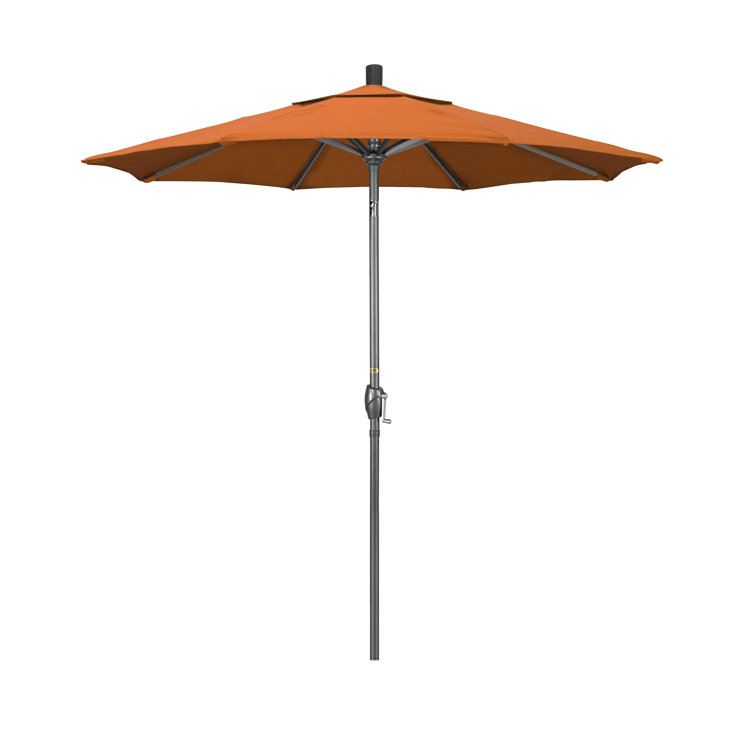7.5 ft. Orange Aluminum Market Patio Umbrella with Crank Lift