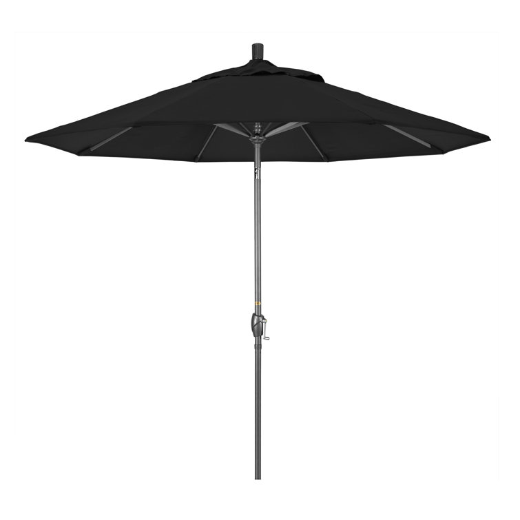 9' Black Olefin Octagonal Umbrella with Bronze Metal Pole