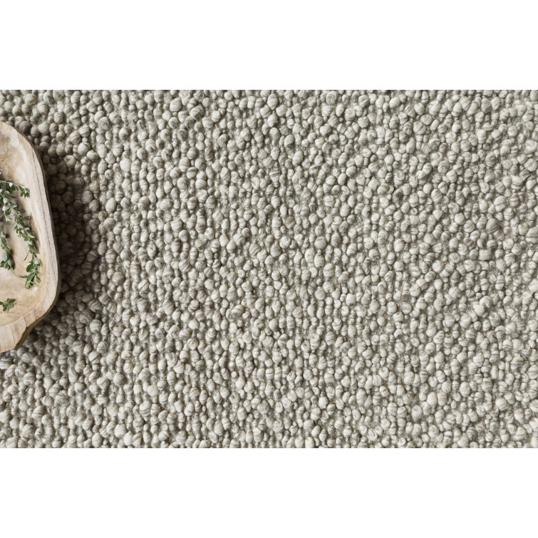 Handmade Quarry Stone-Wool Blend 5' x 7' Rectangular Rug