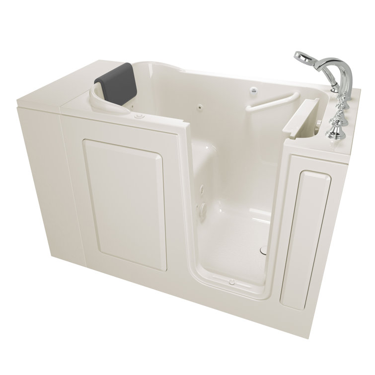 48'' x 28'' Walk-in Whirlpool Fiberglass Bathtub with Chrome Faucet