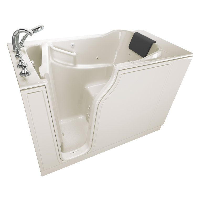 Linen Left-Hand Drain Walk-In Fiberglass Whirlpool Bathtub