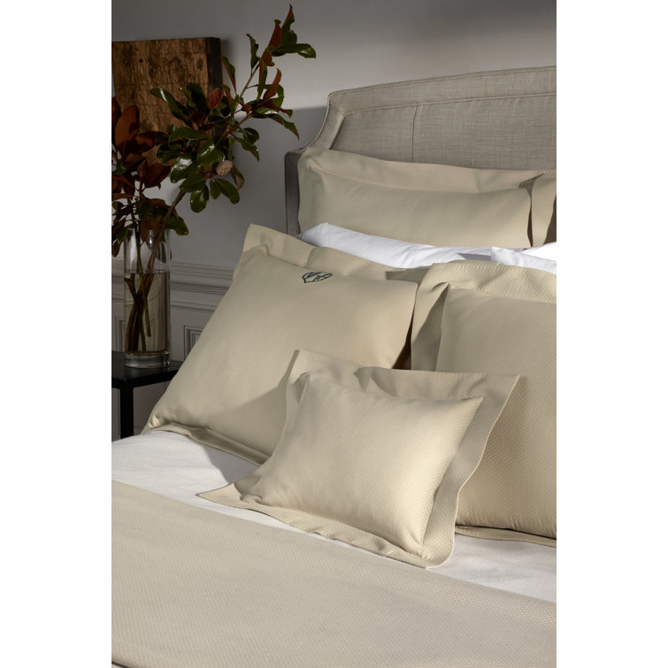 Elliot Diamond Pique King Sham in Linen Blend