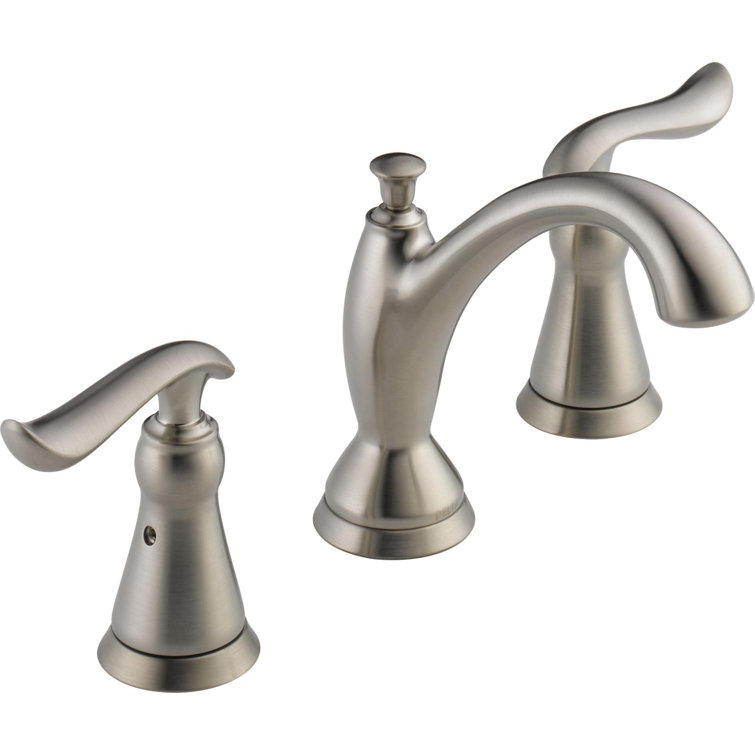 Stainless Steel Widespread Bathroom Faucet with Metal Handles