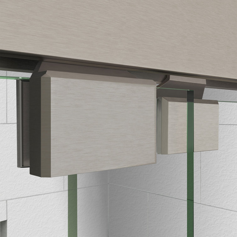 Encore 60" Frameless Clear Glass Sliding Tub Door in Brushed Nickel