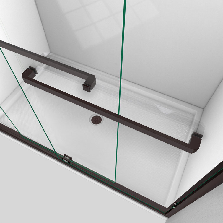 Encore 56-60" Oil Rubbed Bronze Semi-Frameless Sliding Shower Door with Smoke Gray Glass