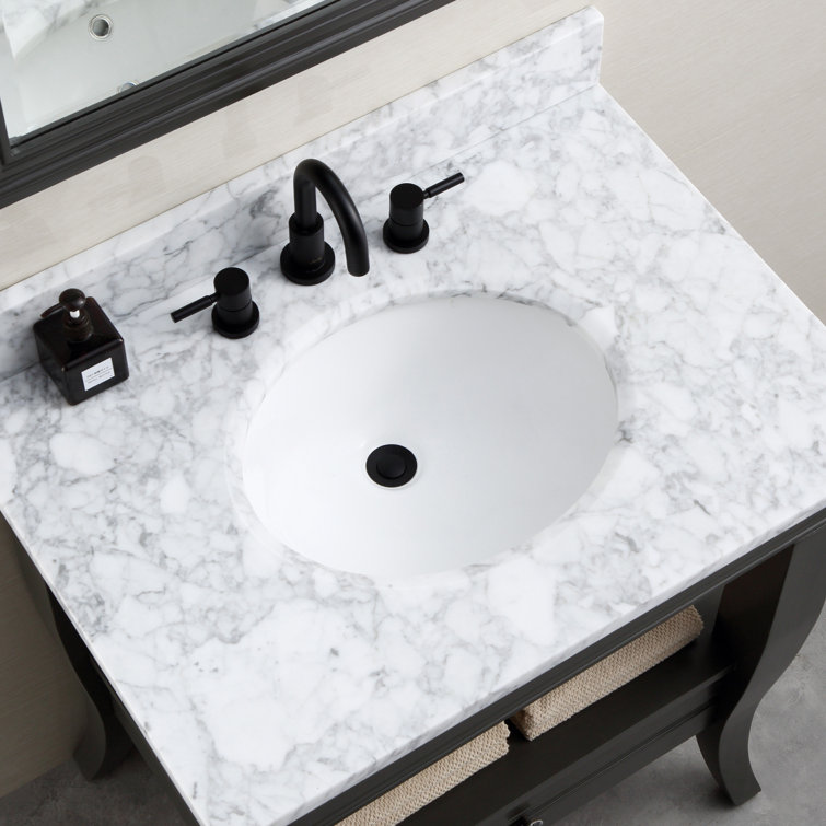 18'' Beige and White Vitreous China Oval Undermount Sink