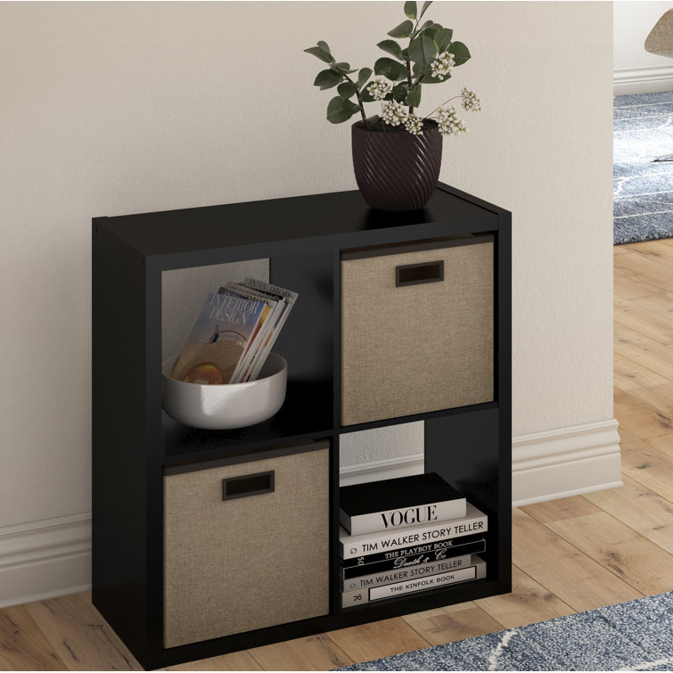 Black 4-Cube Open Back Storage Organizer