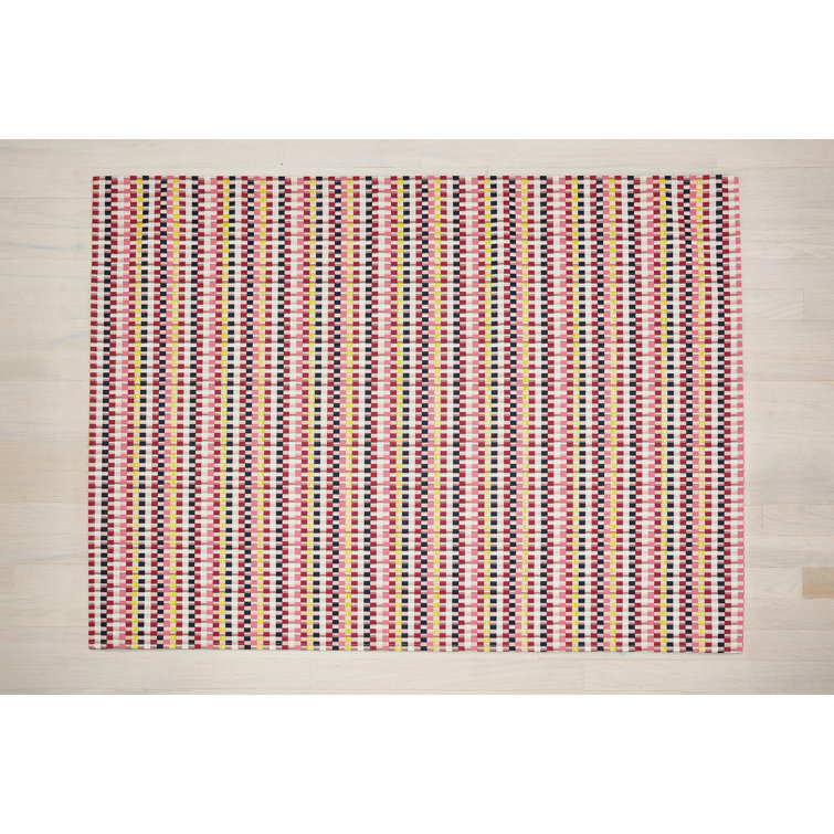 Pansy Stripe Flat Woven Easy Care Rectangular Floor Mat