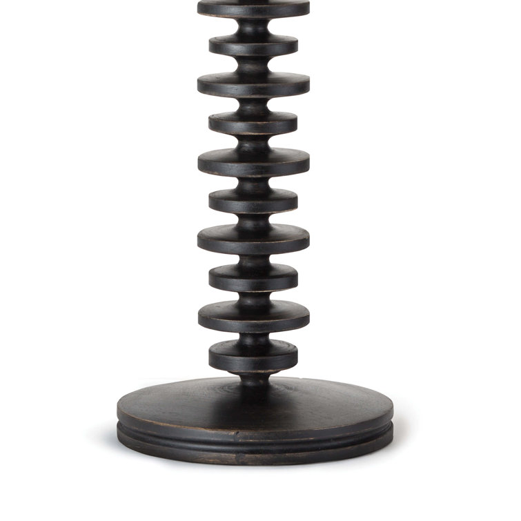 Ebony Birch Wood Table Lamp with Linen Shade