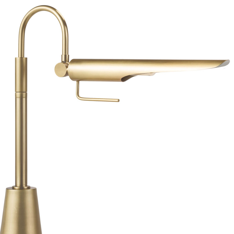 Adjustable Raven Task Lamp in Natural Brass with Sleek Lines