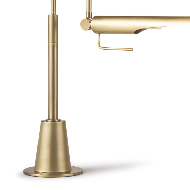 Adjustable Raven Task Lamp in Natural Brass with Sleek Lines