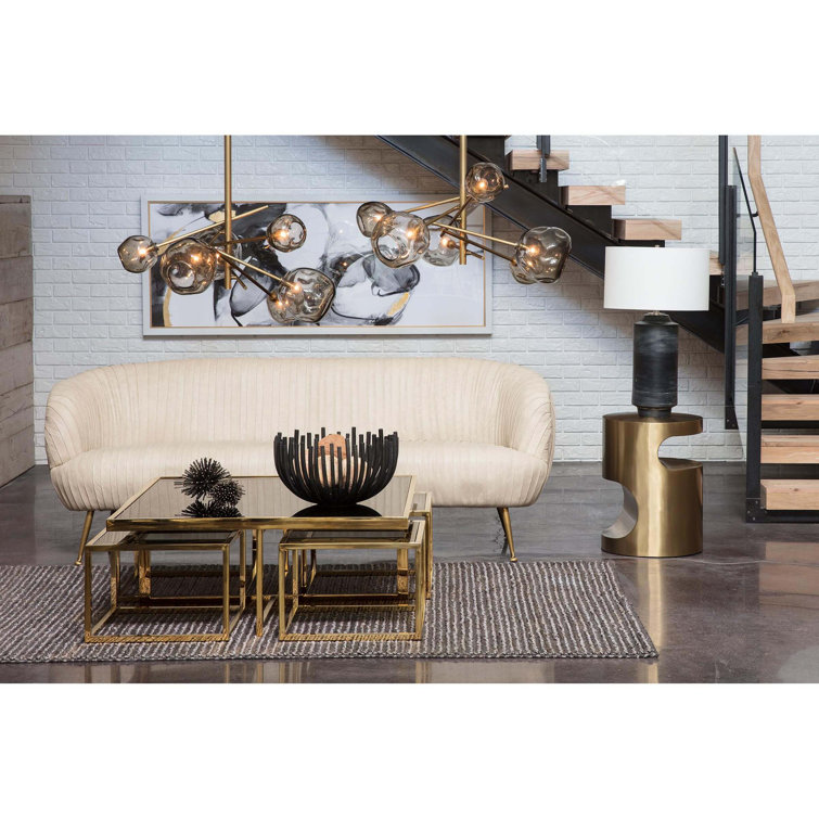 Regina Andrew 6-Light Sputnik Chandelier in Natural Brass with Smoke Glass Globes