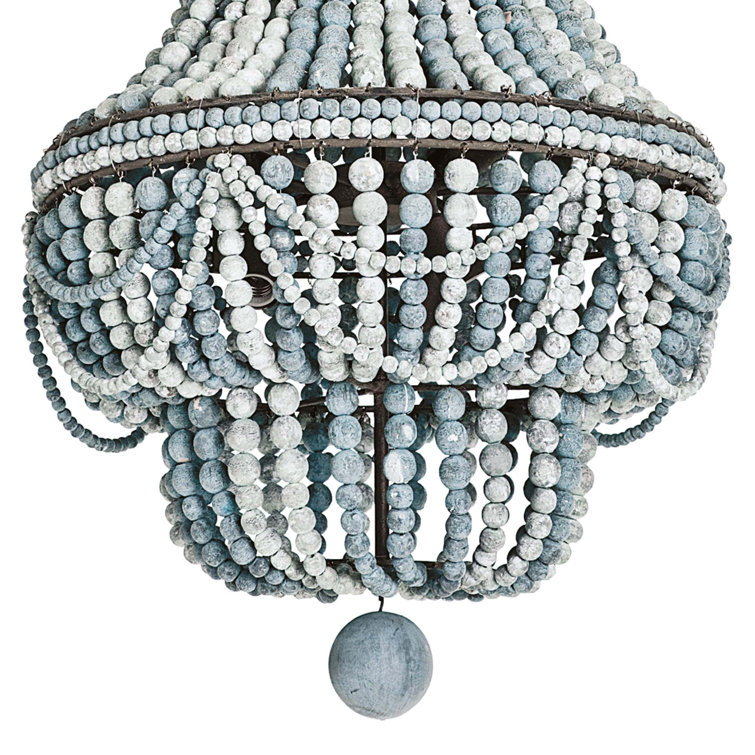 Malibu Mini Beaded Weathered Blue 6-Light Chandelier