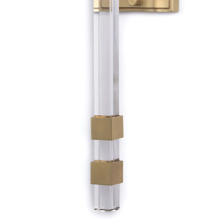 Metro Natural Brass 1-Light Sconce with Linen Shade