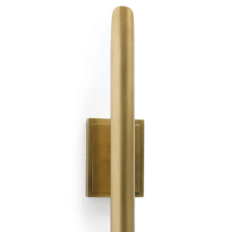 Mid-Century Modern Natural Brass Dual-Light Dimmable Sconce