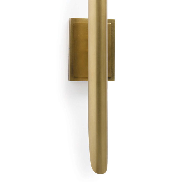 Mid-Century Modern Natural Brass Dual-Light Dimmable Sconce